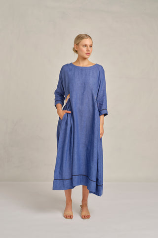 Alice Linen Dress in Denim