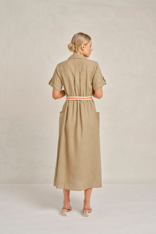 Quinn Linen Dress in Malt