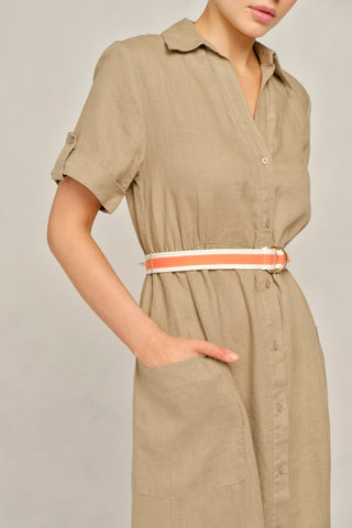 Quinn Linen Dress in Malt