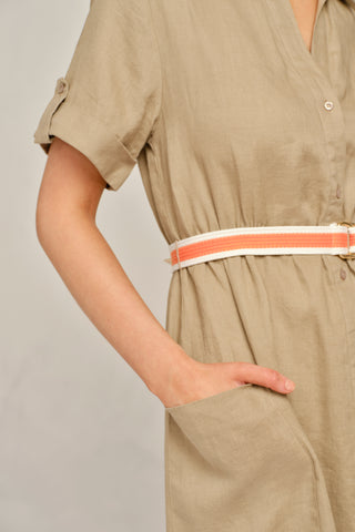 Quinn Linen Dress in Malt