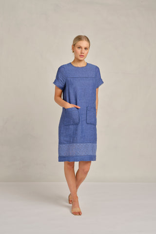 London Linen Dress in Denim