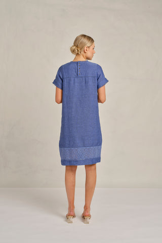 London Linen Dress in Denim