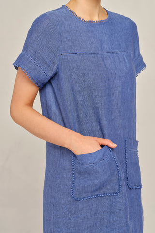 London Linen Dress in Denim