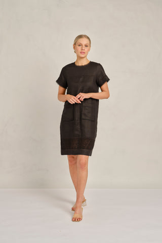 London Linen Dress in Black