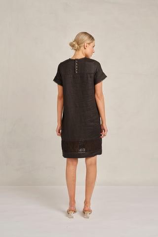 London Linen Dress in Black