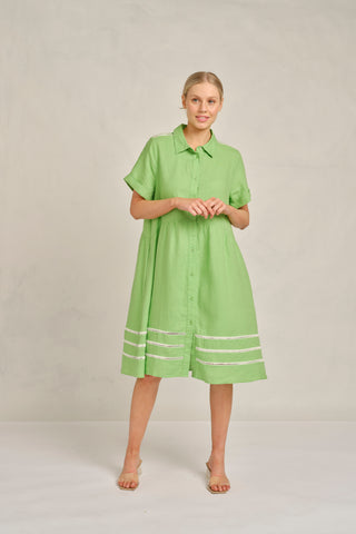 Maxine Linen Dress In Apple