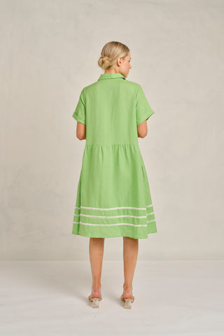 Maxine Linen Dress In Apple