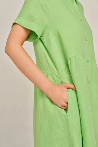 Maxine Linen Dress In Apple