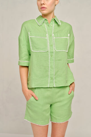 Pippa Lace Shirt in Apple