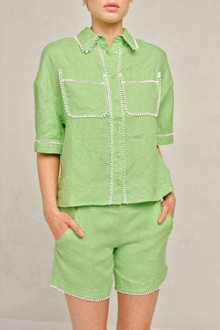 Pippa Lace Shirt in Apple