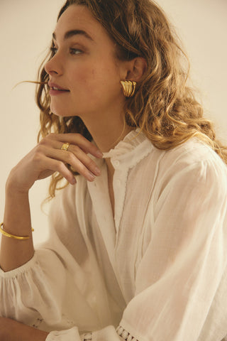 Paris Ramie Blouse In Ivory