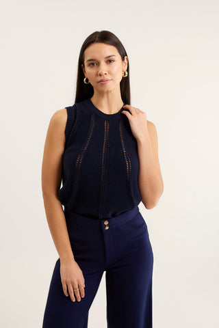 Sadie Top In Navy