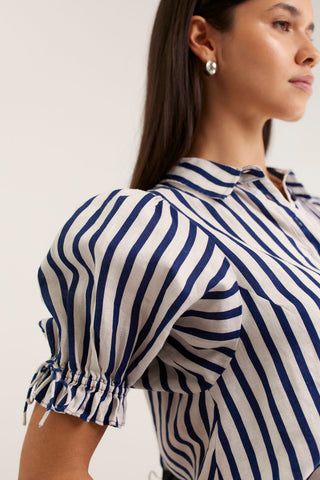 Tessa Bretton Shirt  In Navy/White
