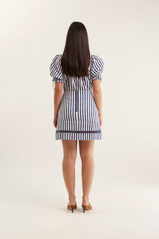 Saskia Bretton Skirt  In Navy/White