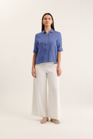 Ruby Linen Shirt In Denim