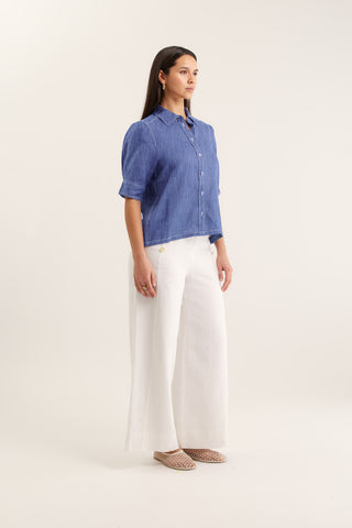 Ruby Linen Shirt In Denim