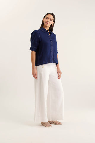 Ruby Linen Shirt  In Navy