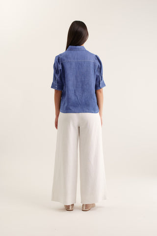 Ruby Linen Shirt In Denim