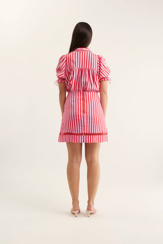 Saskia Bretton Skirt  In Pink/Red