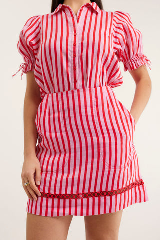 Saskia Bretton Skirt  In Pink/Red