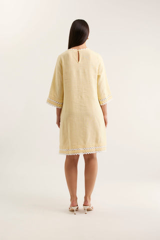 Claire Linen Dress In Lemon