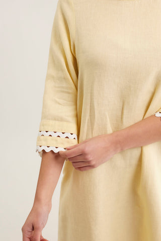 Claire Linen Dress In Lemon