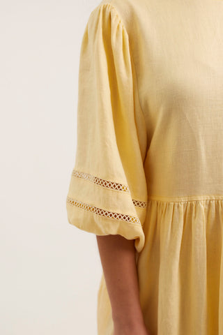 Bea Linen Dress In Lemon