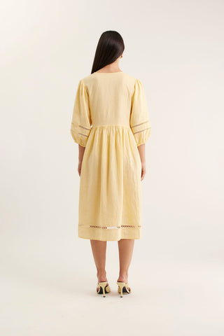 Bea Linen Dress In Lemon