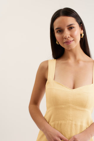 Simmie Linen Dress In Lemon
