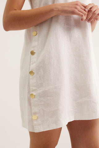 Lola Linen Dress In White