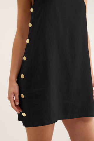 Lola Linen Dress In Black