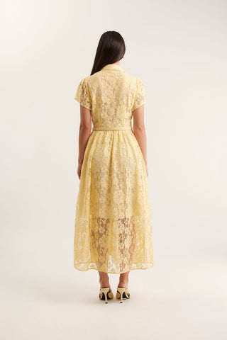 Heidi Lace Dress In Lemon