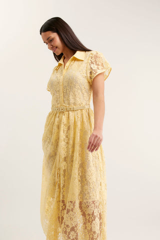 Heidi Lace Dress In Lemon