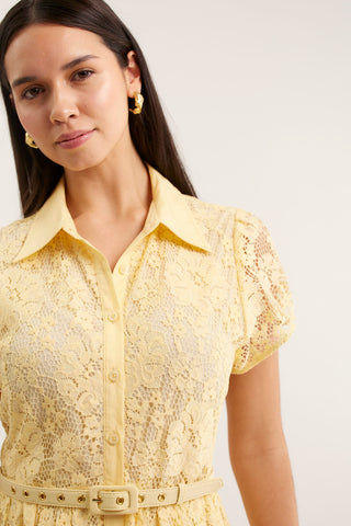 Heidi Lace Dress In Lemon