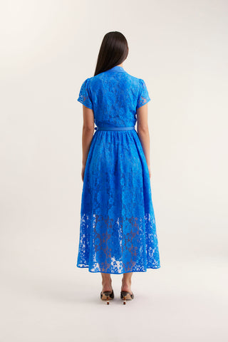 Heidi Lace Dress In Cornflower
