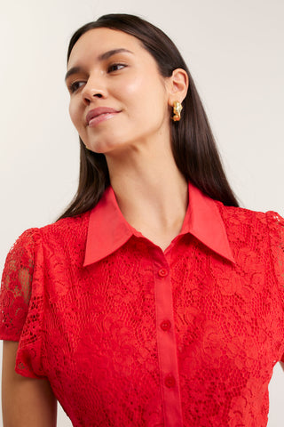 Heidi Lace Dress In Red