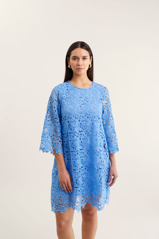 Claire Lace Dress In Cornflower