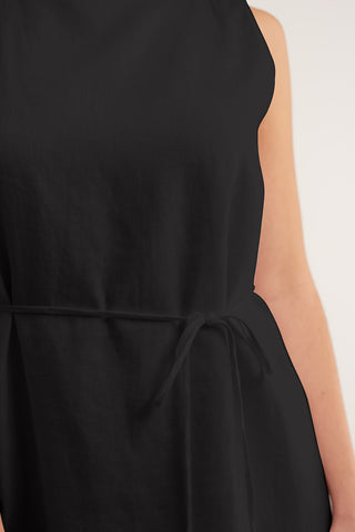 Rommy Linen Dress In Black