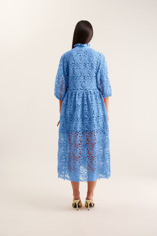 Lume Lace Dress In Cornflower