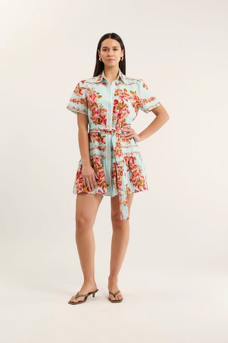Renae Linen Dress In Portofino