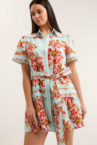 Renae Linen Dress In Portofino