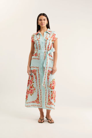 Estella Linen Dress In Portofino