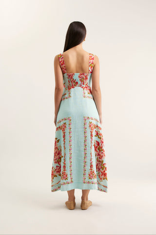 Simmie Linen Dress In Portofino