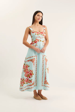 Simmie Linen Dress In Portofino