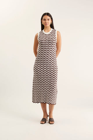Riva Dress In Choc/Ivory
