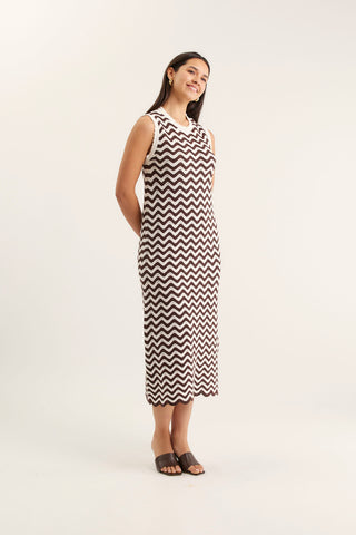 Riva Dress In Choc/Ivory