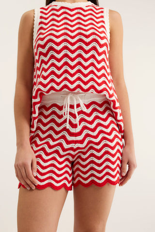 Alba Short In Red/White