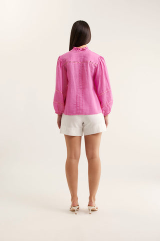 Paris Ramie Blouse In Lipstick