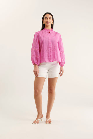 Paris Ramie Blouse In Lipstick