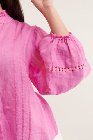 Paris Ramie Blouse In Lipstick